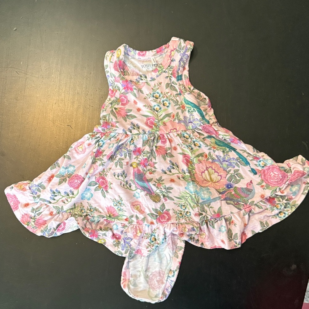 Posh Peanut Pink Floral Baby Dress